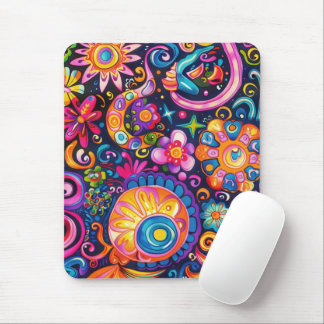 60s 70s Hippy Hippie Psychedelic Mouse Pad