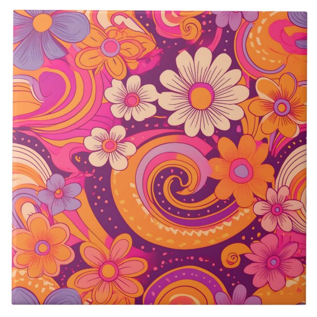60s 70s retro flower tile (Front)