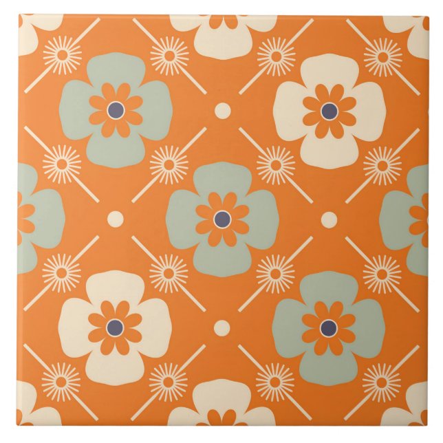 60s 70s retro flower tile (Front)