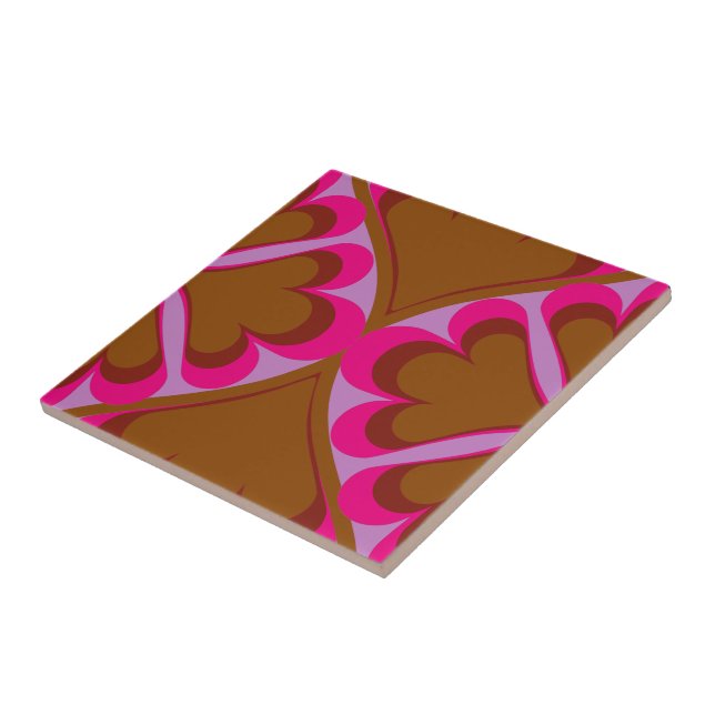 60s 70s retro pattern ceramic tile (Side)