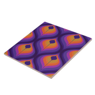 60s 70s retro pattern ceramic tile