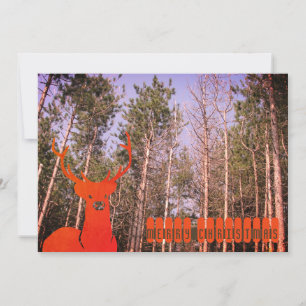 60's 70's retro reindeer merry Christmas Holiday Card