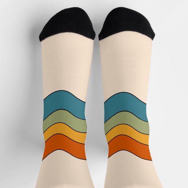 60s 70s Retro stripes  Socks (Top)
