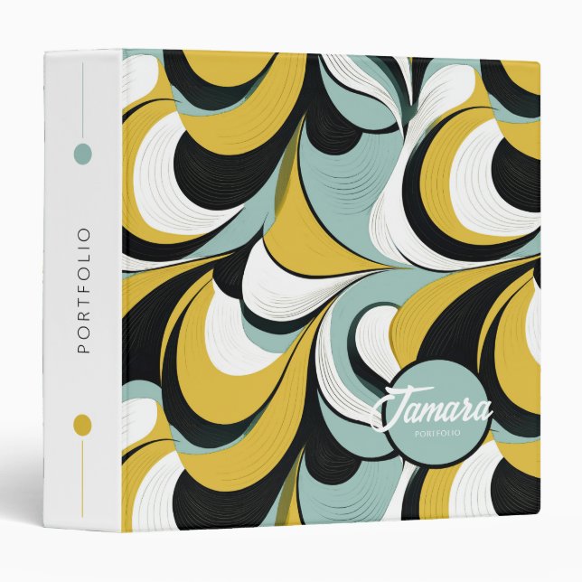 60s 70s Vibe Retro Swirls Abstract Pat#3 ID1069 Binder (Front/Spine)