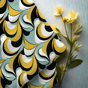 60s 70s Vibe Retro Swirls Abstract Pat#3 ID1069 Fabric