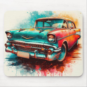 60s car mouse pad