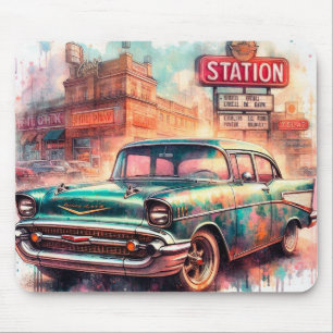60s car mouse pad
