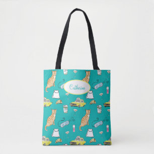 60s Cocktail Party Tiara Glam Personalized Retro Tote Bag