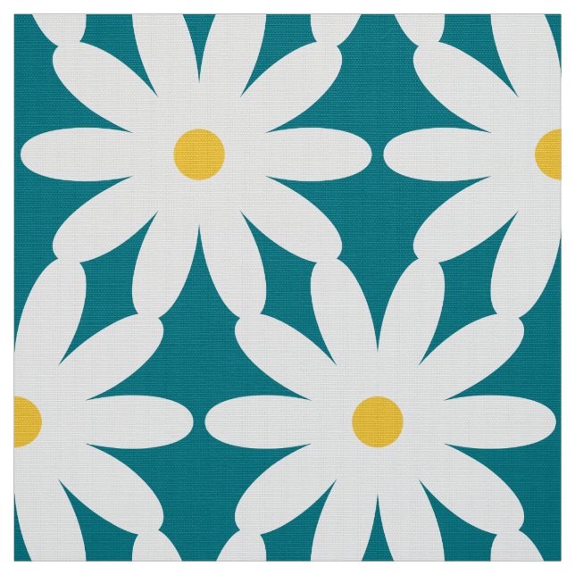 60s daisy retro vintage styled fabric (Swatch)