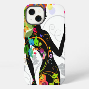 60s Hippie Flower Girl Silhouette iPhone 13 Case