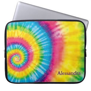 60s Hippie Tie Dye Laptop Sleeve – Personalized