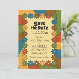 60s Inspired Birthday Party for Retro Enthusiasts  Save The Date