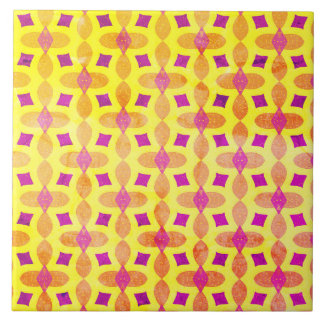 60s Inspired Distressed Yellow Retro Summer Tile