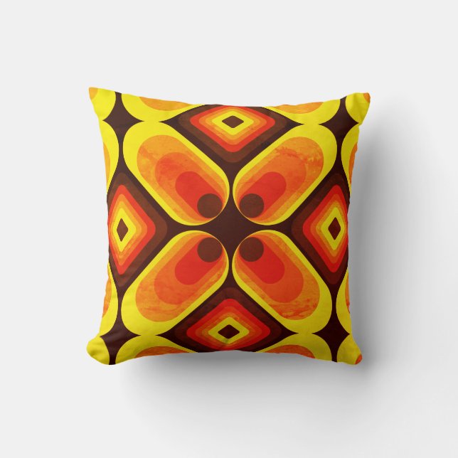 60s les années 70 Coussin rétro à motifs (Recto)