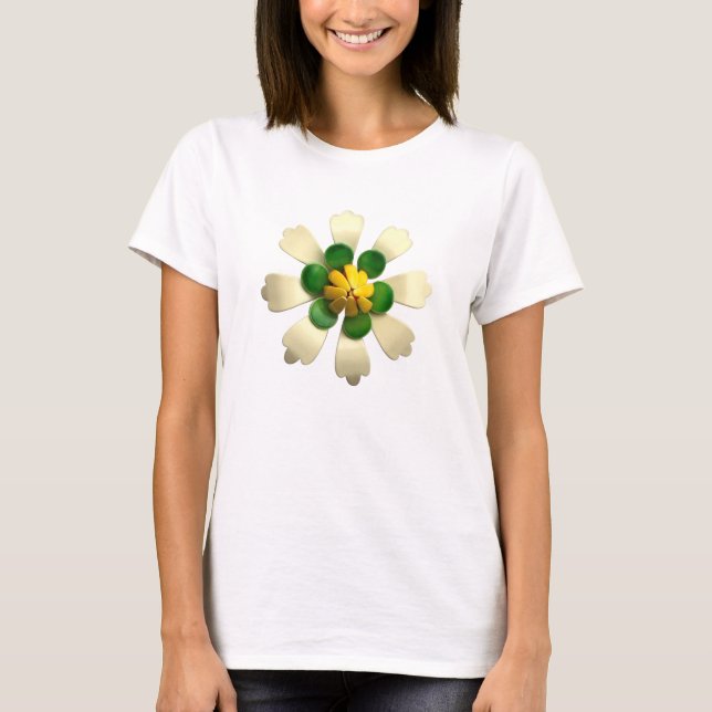 60's MOD Alien Hippie Daisy Flower Trendy Fashion T-Shirt (Front)