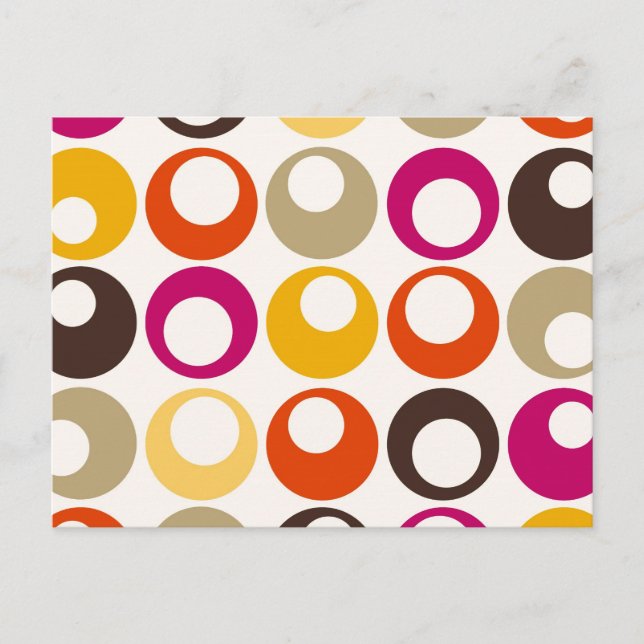 60s MOD Retro Pattern Postcard (Front)