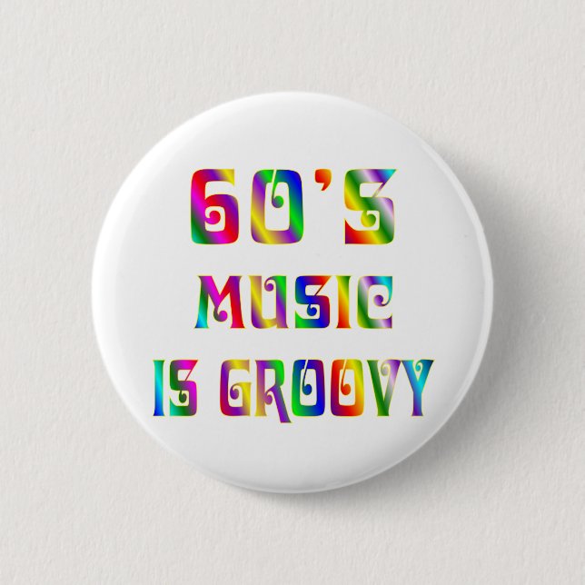 60s Music 2 Inch Round Button (Front)