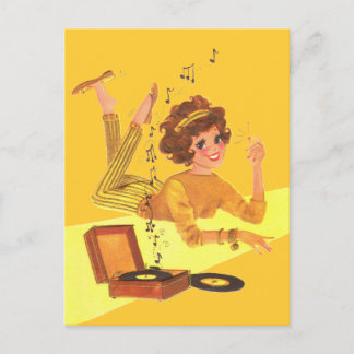 60's Music Girl Postcard
