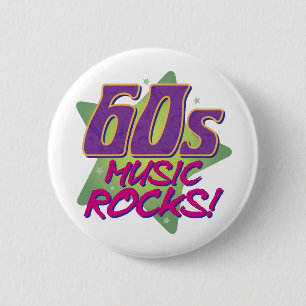 60s Music Rocks! 2 Inch Round Button