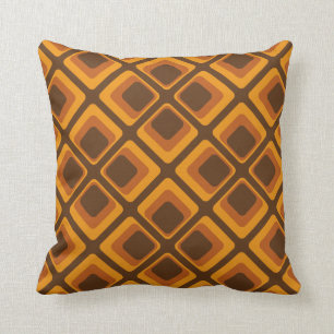 60's orange squares throw pillow