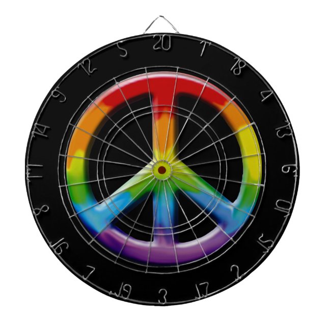 60's Peace Sign Retro Art Dart Board (Front)
