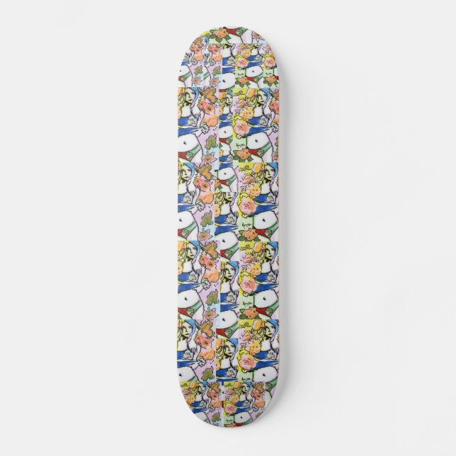 60s Peter Max style flower girly Skateboards (Front)