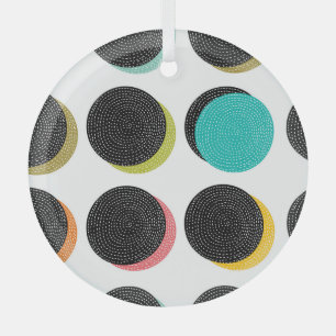 60s Polka Dots: Decorative Vintage Cheer. Glass Ornament