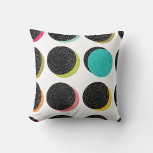 60s Polka Dots: Decorative Vintage Cheer. Throw Pillow