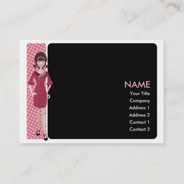 60s retro chick business card (Front)