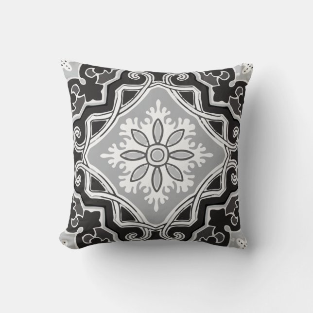 60s retro pattern throw pillow (Front)
