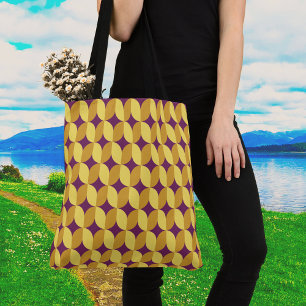 60s Retro Patterned Tote Bag
