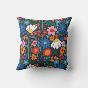 60s Retro Summer Throw Pillow