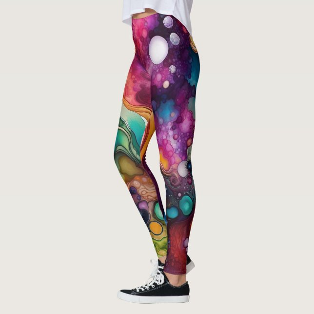 60s Retro Tye Die 70s Hippy Leggings (Left)