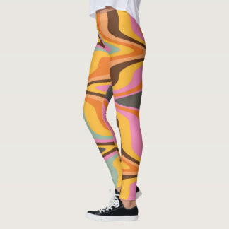 60s Retro Tye Die 70s Hippy Leggings