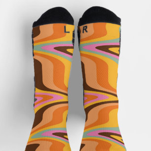 60s Retro Tye Die 70s Hippy Socks