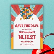 60s Retro Vinyl Music Wedding Save The Date