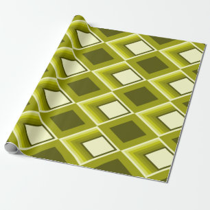 60s Style Glam Yellow Geometric Modern Pattern Wrapping Paper