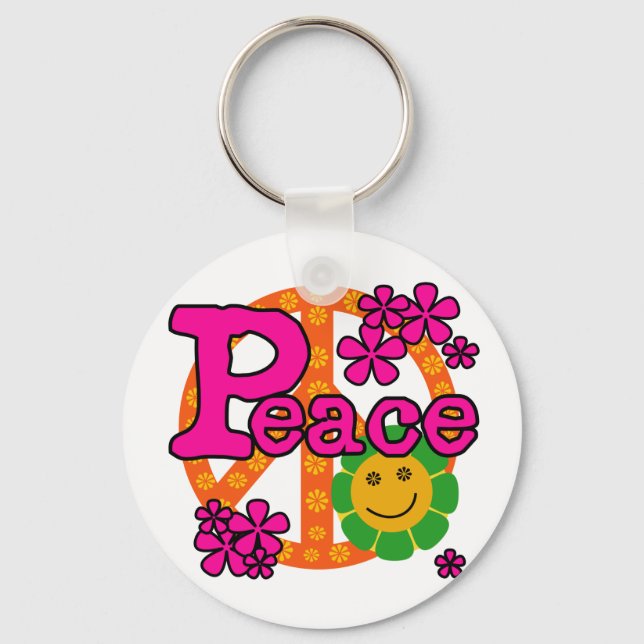 60s Style Peace Keychain (Front)