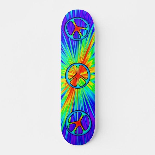 60s Style Peace Sign Skateboard (Front)