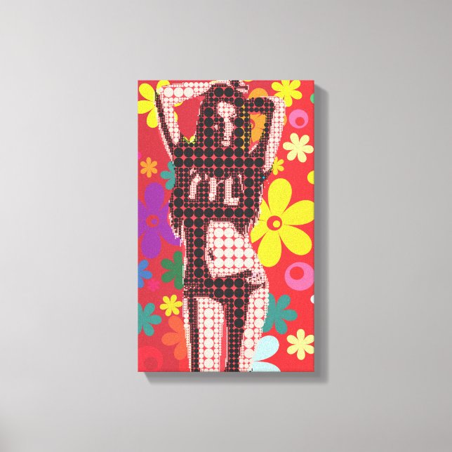 60s theme flower child retro pop art canvas print (Front)