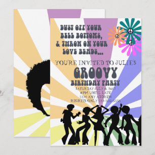 60's Themed Birthday Invitation