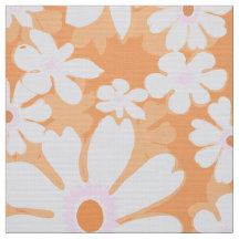 60s throwback flowers on sherbert orange