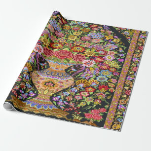 60s Vintage Persian Turkish Floral Art Decoupage Wrapping Paper