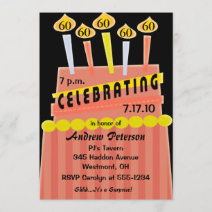 60th - 69th Birthday Party Personalized Invitation