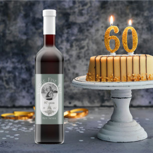 60th Age Birthday Personalizable Faux Vintage Wine Label