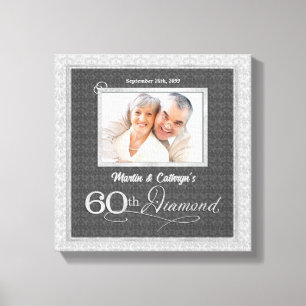 60th Anniversary - 11x11 Personalized Photo Canvas Print