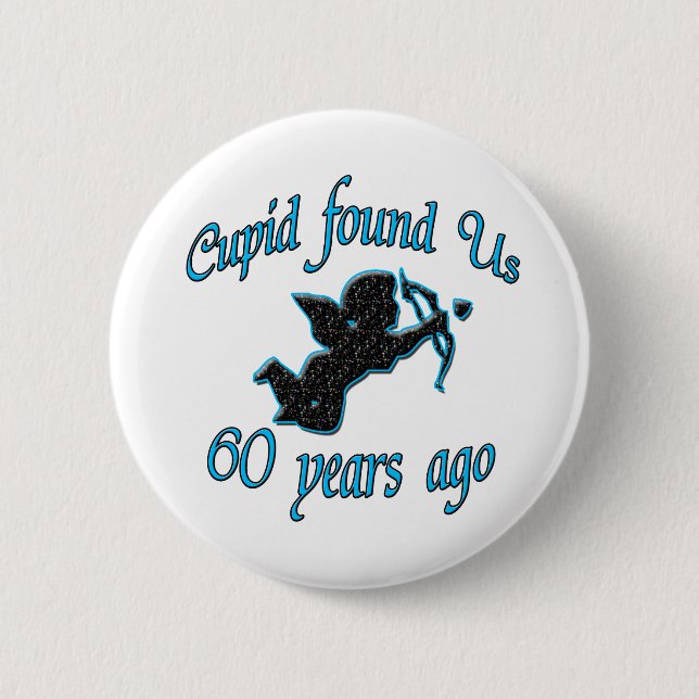 60th. Anniversary 2 Inch Round Button (Front)