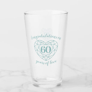 60th anniversary 60 years diamond custom glass