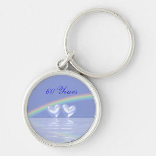 60th Anniversary Diamond Hearts Keychain