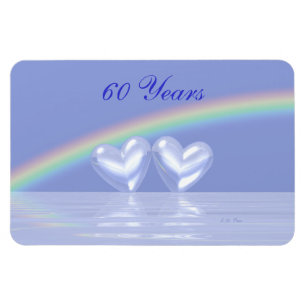 60th Anniversary Diamond Hearts Magnet